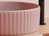Умывальник чаша накладная круглая (цвет Розовый Матовый) Element 360x360x115мм - Gidratop.ru изображение