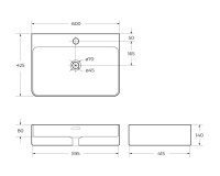 Раковина керамическая накладная BB1338 - Gidratop.ru изображение