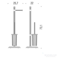 Colombo Hermitag Стойка с ёршиком, держатель для т/б., напольная, h:73,1см., цвет: античная бронза - Gidratop.ru изображение