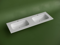 Раковина накладная мебельная CERAMICANOVA Grace прямоугольная 1410x457x137 с двумя чашами и отверстиями под смеситель цвет белый CN7022 - Gidratop.ru изображение