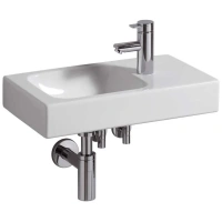 Раковина Geberit iCon 53 х 31 см, с крылом, без перелива, отверстие под смеситель на крыле, белая - Gidratop.ru изображение