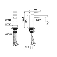 Смеситель для раковины WONZON & WOGHAND CUBE 2.0, Черный матовый (WW-88018068-MB) - Gidratop.ru изображение