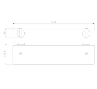 Стеклянная полка для ванной WONZON & WOGHAND SIMPLE, Хром (WW-6527) - Gidratop.ru изображение