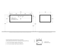 CADRO металлический одноярусный сварной каркас под раковину, подвесной, 900х460х300, CADRO-90/46/30-1C-SO-MET-ST - Gidratop.ru изображение