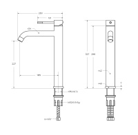 RELAX-LC1-01-W0 Смеситель для накладной раковины однорычажный без донного клапана, хром - Gidratop.ru изображение