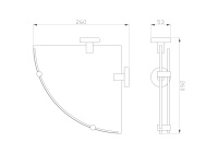 Стеклянная полка для ванной угловая WONZON & WOGHAND EASY, Хром (WW-8117) - Gidratop.ru изображение