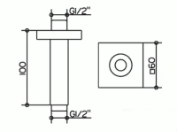 Держатель верхнего душа Keuco 53089 010102 потолочный с квадратным отражателем, 10 см - Gidratop.ru изображение