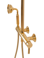 OLIMP-CD-03/24-L Душевая стойка со смесителем для верхнего и ручного душа, исполнение золото 24 карат - Gidratop.ru изображение