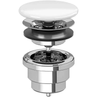 Донный клапан Villeroy&Boch для раковины, универсальный, альпийский белый, 68080001 - Gidratop.ru изображение