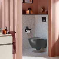 Подвесной унитаз Villeroy&Boch Subway 2.0 5614R0I4, безободковый, графит CeramicPlus - Gidratop.ru изображение