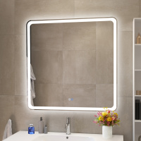 MULTICOLORE Зеркало со встроенной разноцветной подсветкой RGB и сенсорным выключателем CZR-SPC-MC-800-800-RGB-TCH, 12V, 220-240V, 800x800x30 - Gidratop.ru изображение