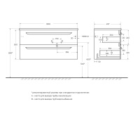 ECO-CER-N База под раковину подвесная с двумя выкатными ящиками, правосторонняя, Bianco Lucido, 1000x457x500, ECO-CER-N-1000-2C-SO-BL-R - Gidratop.ru изображение