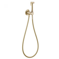 Смеситель ABBER Wasser Kreis AF8125G с гигиеническим душем, золото матовое - Gidratop.ru изображение