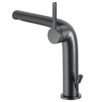 Смеситель Keuco Edition 400 51502130000 для раковины, с донным клапаном, цвет хром черный шлифованный - Gidratop.ru изображение